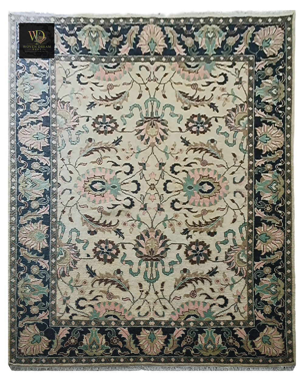 1 Ivory Sage Blossom Medallion Rug - Image 1