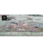 Sage Green Floral Hand-Knotted Rug - Image 4
