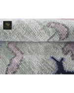 Sage Green Floral Hand-Knotted Rug - Image 11