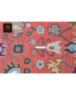 Coral Floral Hand-Knotted Rug - Image 3