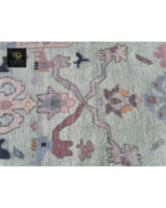 Sage Green Floral Hand-Knotted Rug - Image 3