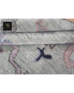 Sage Green Floral Hand-Knotted Rug - Image 10