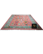 Coral Floral Hand-Knotted Rug - Image 11