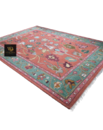 Coral Floral Hand-Knotted Rug - Image 4