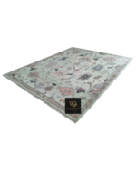 Sage Green Floral Hand-Knotted Rug - Image 8