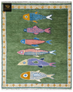 Fish Motif Hand-Knotted Rug