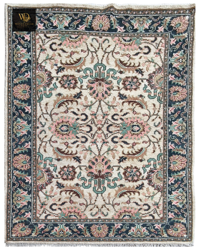 1 Ivory Heritage Floral Hand-Knotted Rug - Image 1