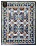 Midnight Heritage Geometric Hand-Knotted Rug