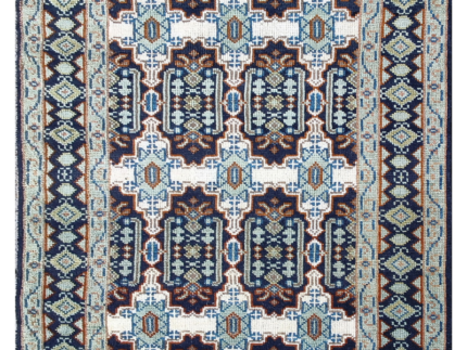 Midnight Heritage Geometric Hand-Knotted Rug