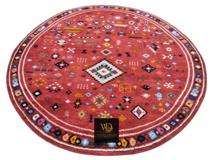 Red Terracotta Tribal Geometric Hand-Knotted Rug