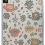 Ivory Tribal Floral Hand-Knotted Rug
