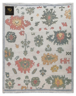 Ivory Tribal Floral Hand-Knotted Rug
