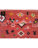 Red Terracotta Tribal Geometric Hand-Knotted Rug - Image 4