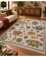 Ivory Tribal Floral Hand-Knotted Rug - Image 2