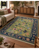 Green Botanical Garden Hand-Knotted Rug - Image 2