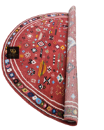 Red Terracotta Tribal Geometric Hand-Knotted Rug - Image 10