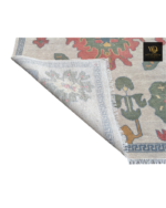 Ivory Tribal Floral Hand-Knotted Rug - Image 6