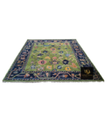 Green Botanical Garden Hand-Knotted Rug - Image 6