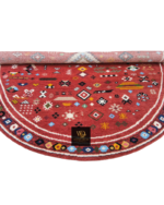 Red Terracotta Tribal Geometric Hand-Knotted Rug - Image 9