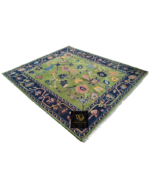 Green Botanical Garden Hand-Knotted Rug - Image 3