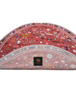 Red Terracotta Tribal Geometric Hand-Knotted Rug - Image 8