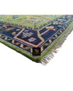 Green Botanical Garden Hand-Knotted Rug - Image 5