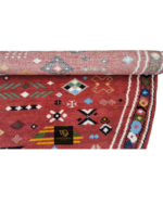Red Terracotta Tribal Geometric Hand-Knotted Rug - Image 7
