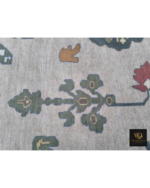 Ivory Tribal Floral Hand-Knotted Rug - Image 3