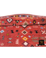 Red Terracotta Tribal Geometric Hand-Knotted Rug - Image 6