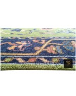 Green Botanical Garden Hand-Knotted Rug - Image 7