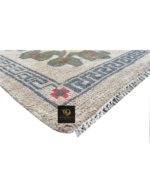Ivory Tribal Floral Hand-Knotted Rug - Image 4